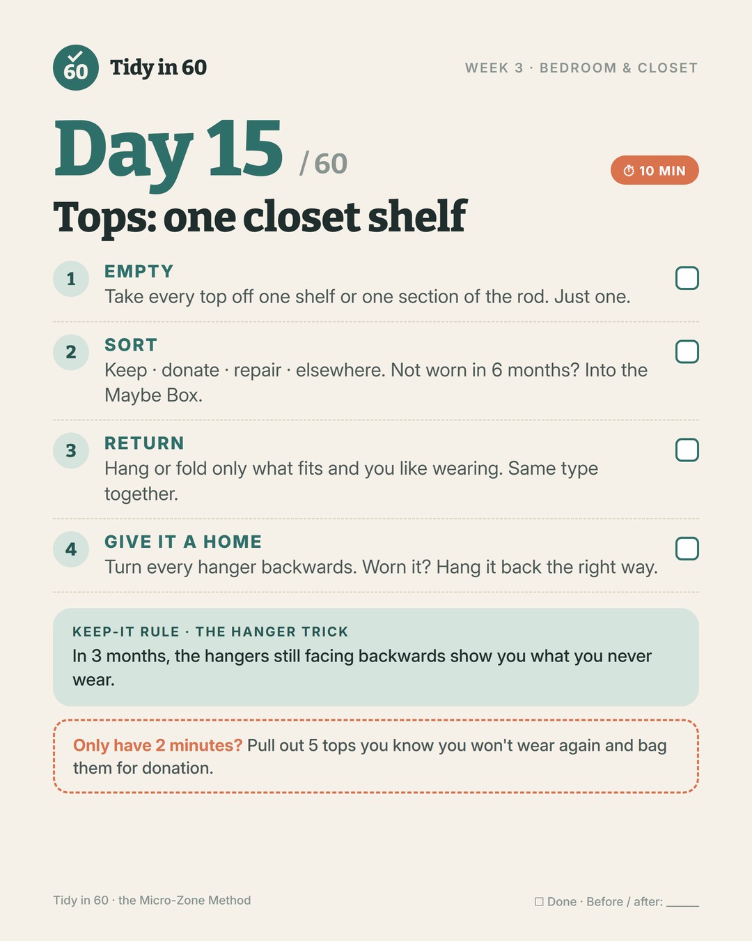 Day 15: one closet shelf