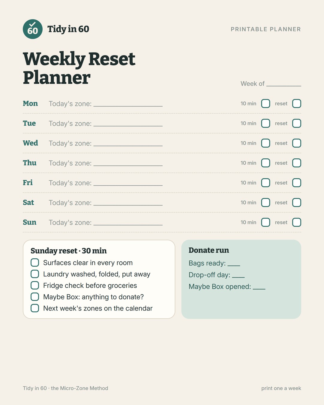 The Weekly Reset Planner